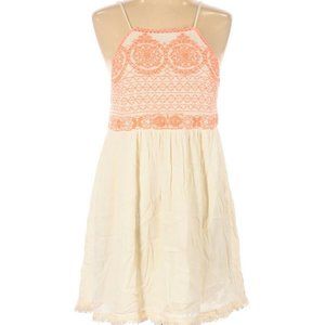 Blu Pepper Ivory Coral Embroidered Dress